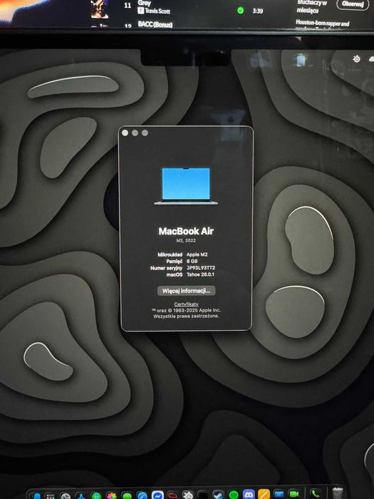 MacBook Air M2 2022 • Stan idealny • 99% baterii • Komplet z pudełkiem