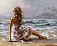 Картина по номерам фарбами 20*30 "Дівчина і море"