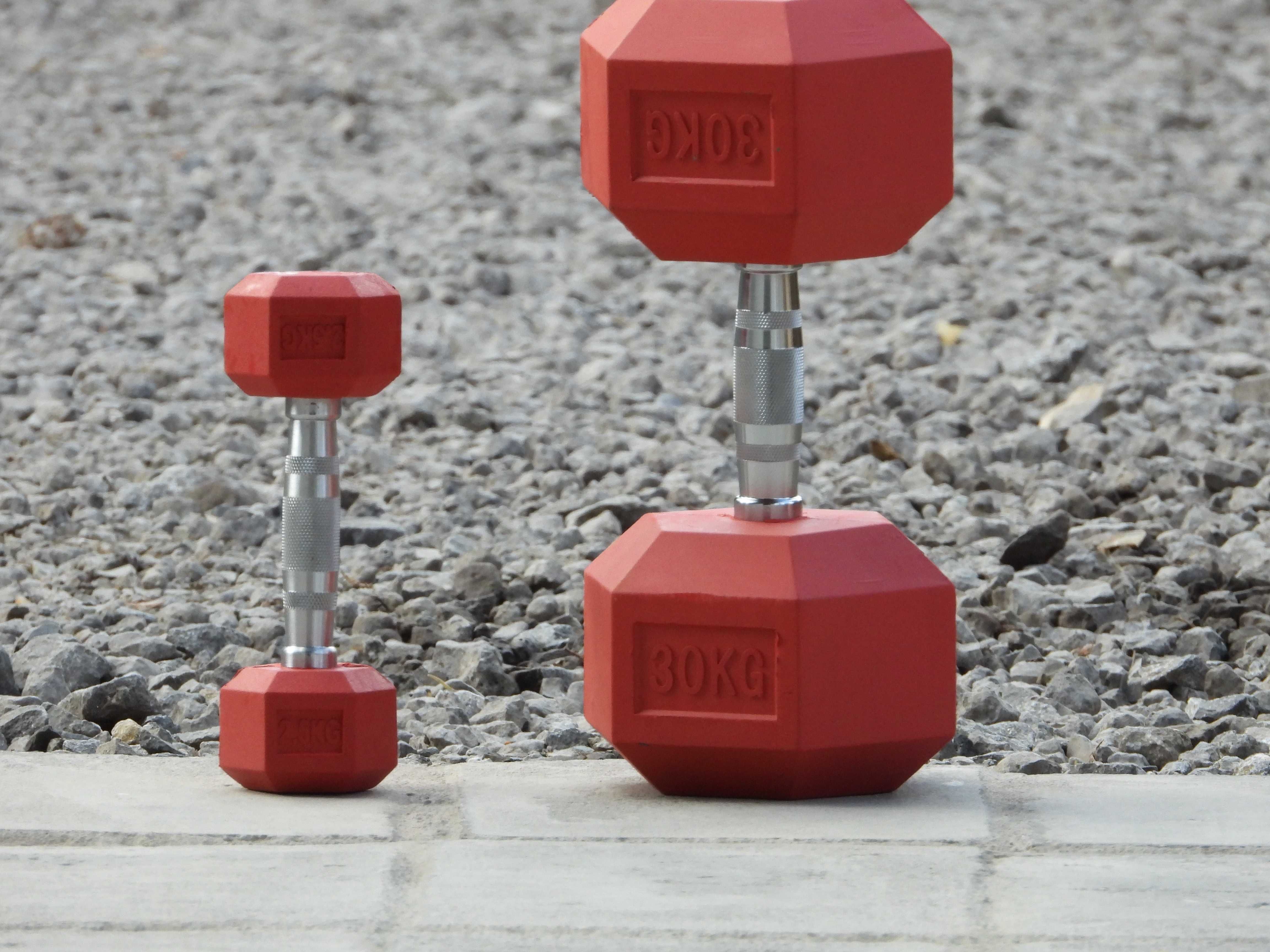Zestaw Hantli HEX 2,5-30 kg Czerwone Siłownia Hantle Obciążenie Nowe