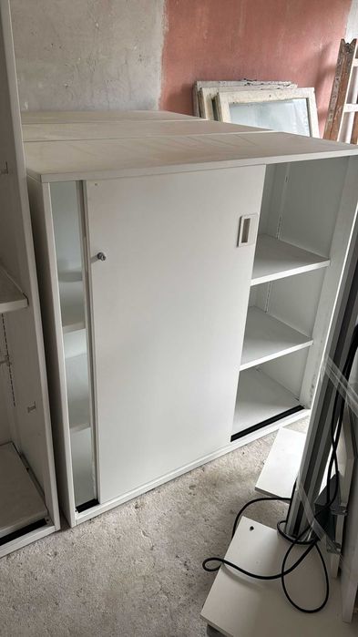 Komoda biała 120x120 komody aktowe biurowe metalowe Dynamobel do biur