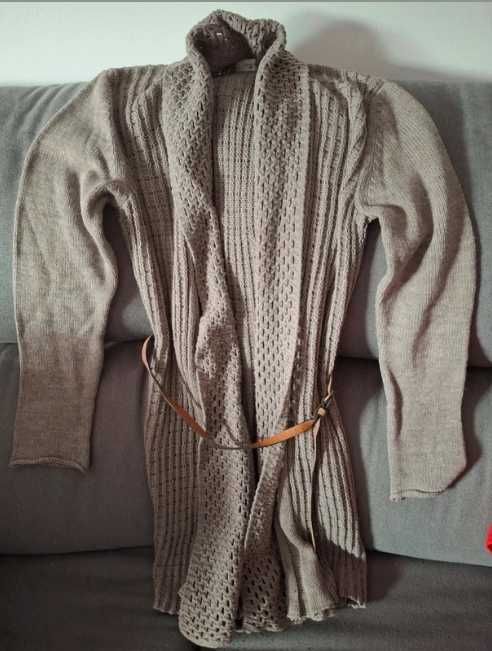 Casaco de malha taupe