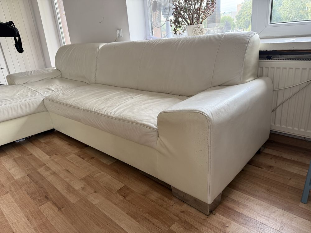Uzywany naroznik bez funkcji spania 250x150 cm sofa skorzana.