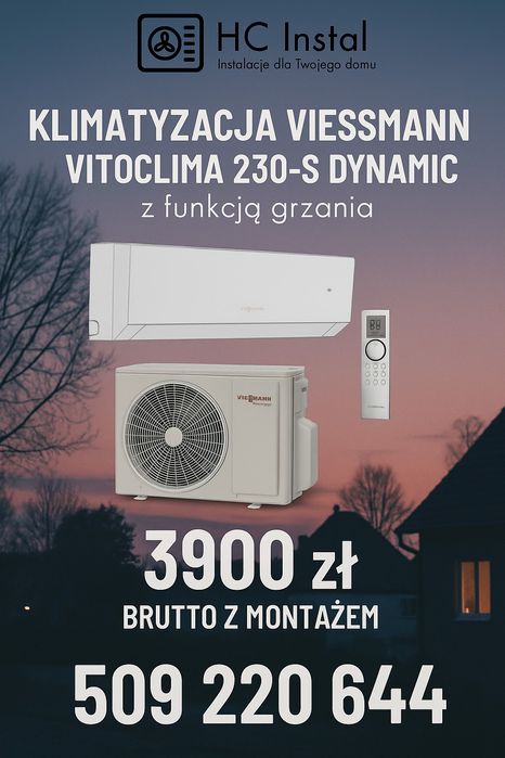 Klimatyzacja Viessmann Vitoclima 230-s Dynamic z funkcją grzania!