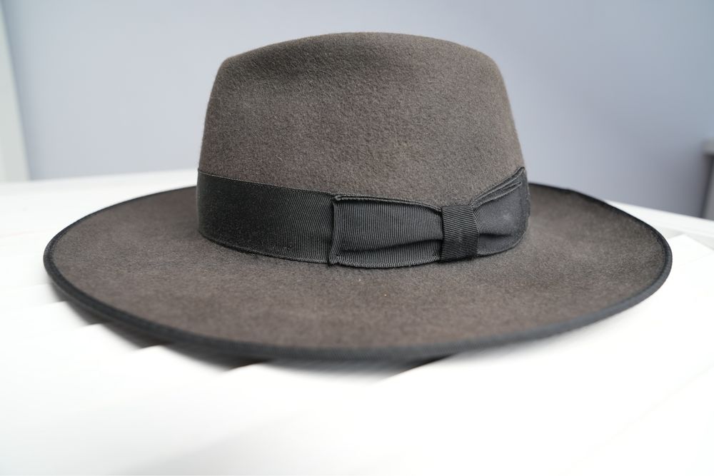 Kapelusz Stylowy Fedora Yva Berlin Projektant Czarny Unikat Stary