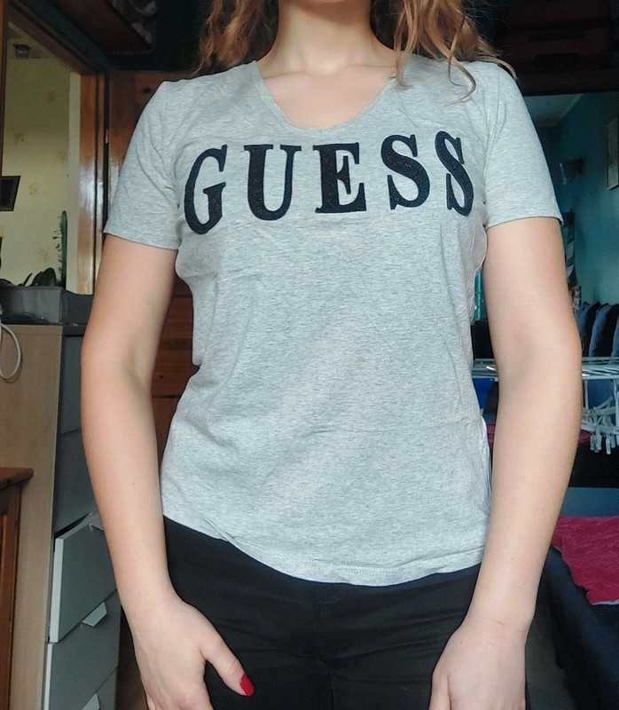 T-shirt Guess szary rozmiar S 36 bluzka