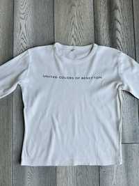 BENETTON biały t-shirt koszulka z długim rękawem dziewczęca 140