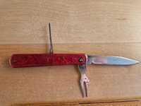 stary składany nożyk Scyzoryk ZSRR nóż 8cm, widelec i szpikulec