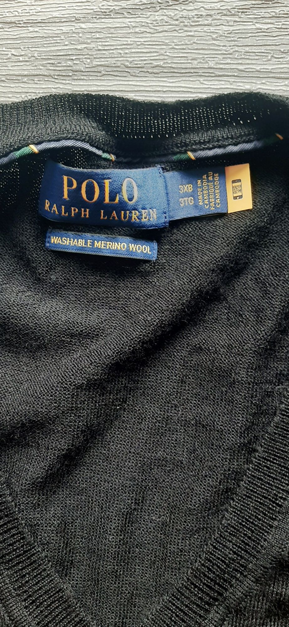 Sweter męski Polo Ralph Lauren wełniany wełna Merino lekki stylowy 3XL