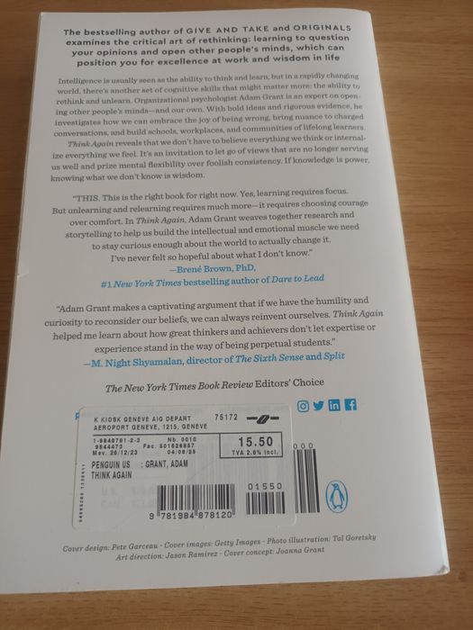 Livro Think Again do Adam Grant
