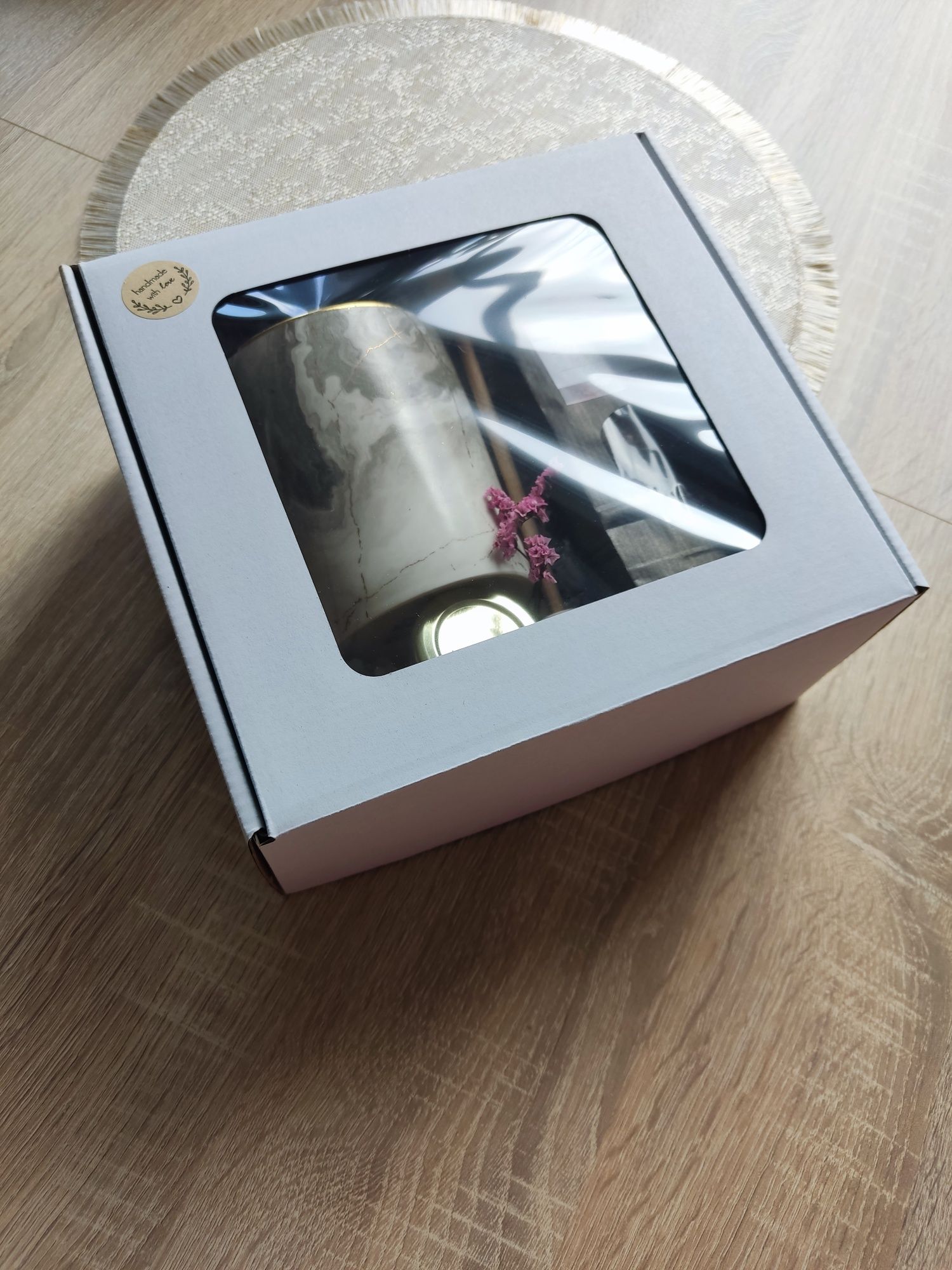 MINI BOX prezentowy K&H dla Niej - Kubek Szary Marmurek