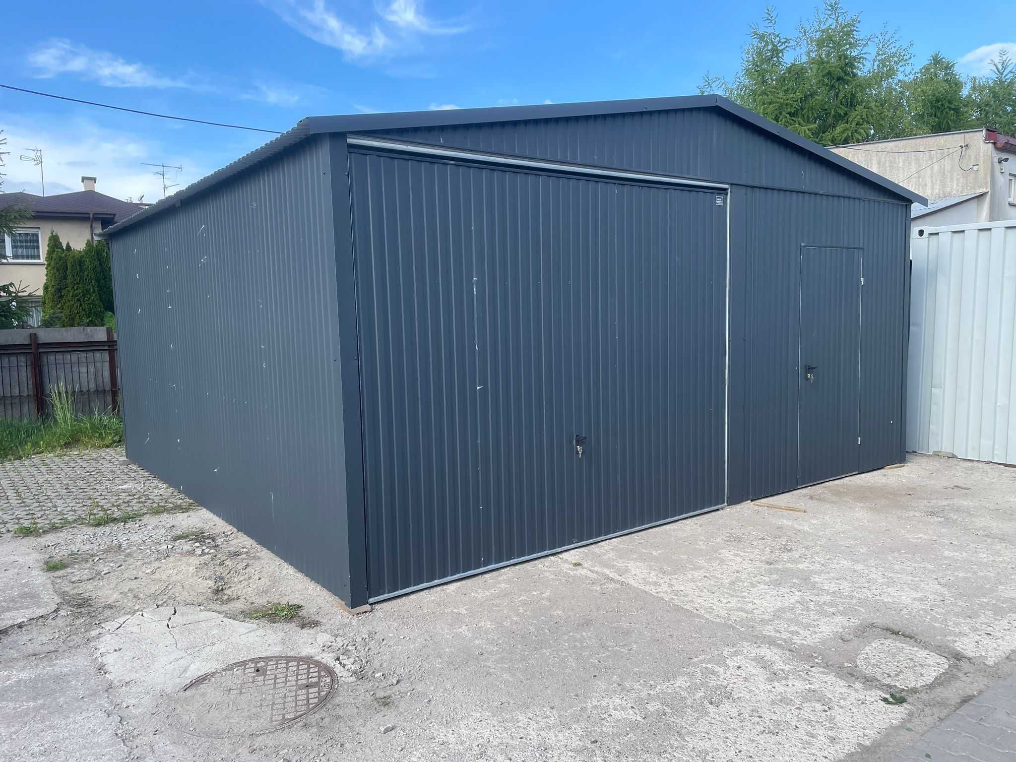 Garaż Blaszany Blaszak 6x5 ciemny grafit RAL | Producent ROBSTAL