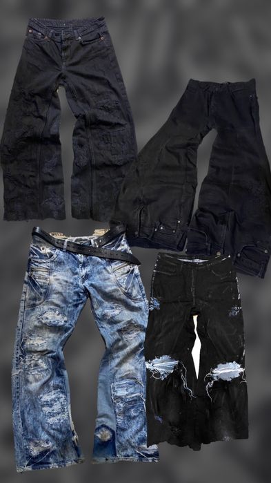 Штани пач ворк опиум дистресс distressed opium denim patch work
