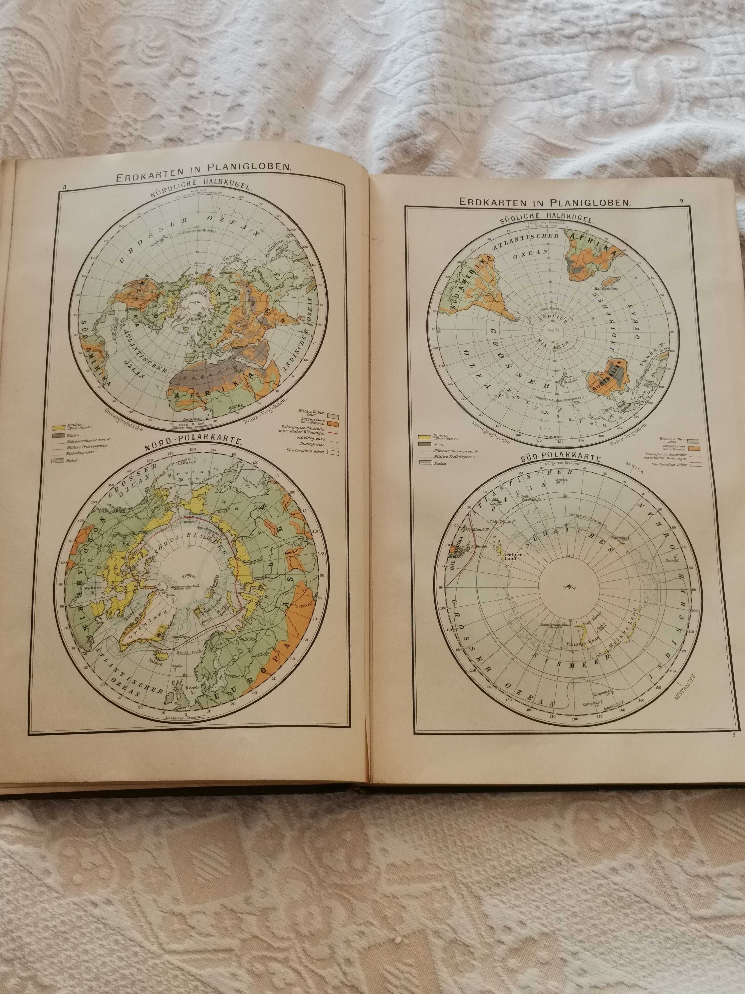 Stary atlas świata , mapy niemiecki z 1902 r