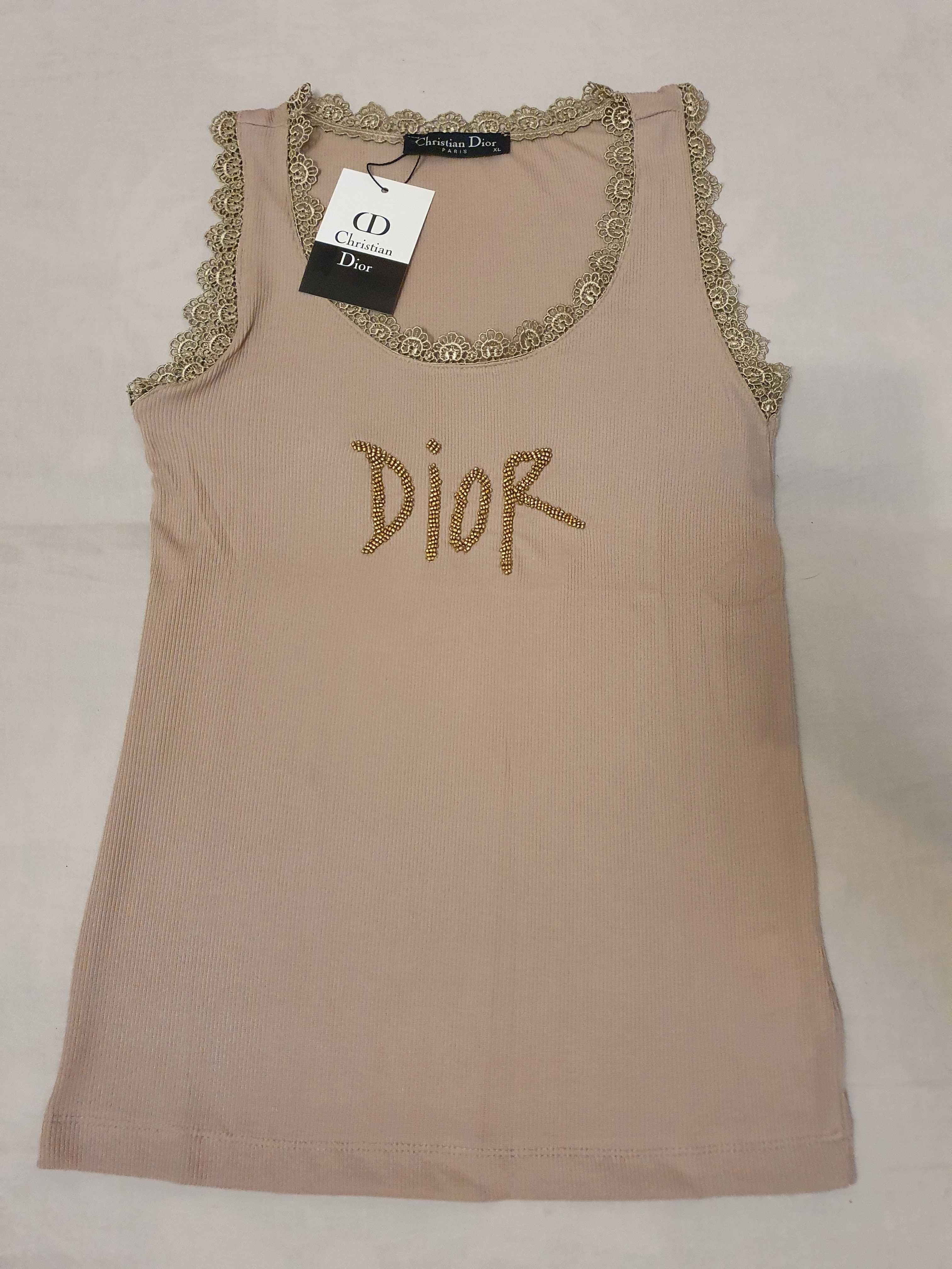NOWA damska koszulka Christian Dior t-shirt bokserka CD bluzka xl