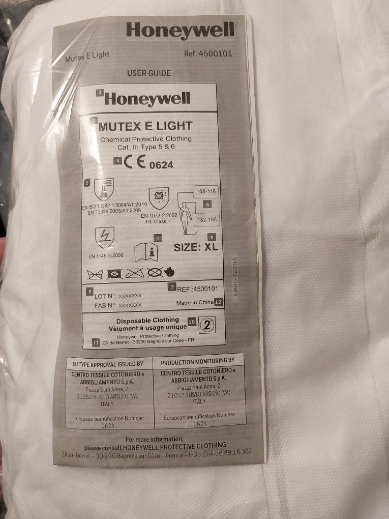 Honeywell kombinezon ochronny  5 sztuk