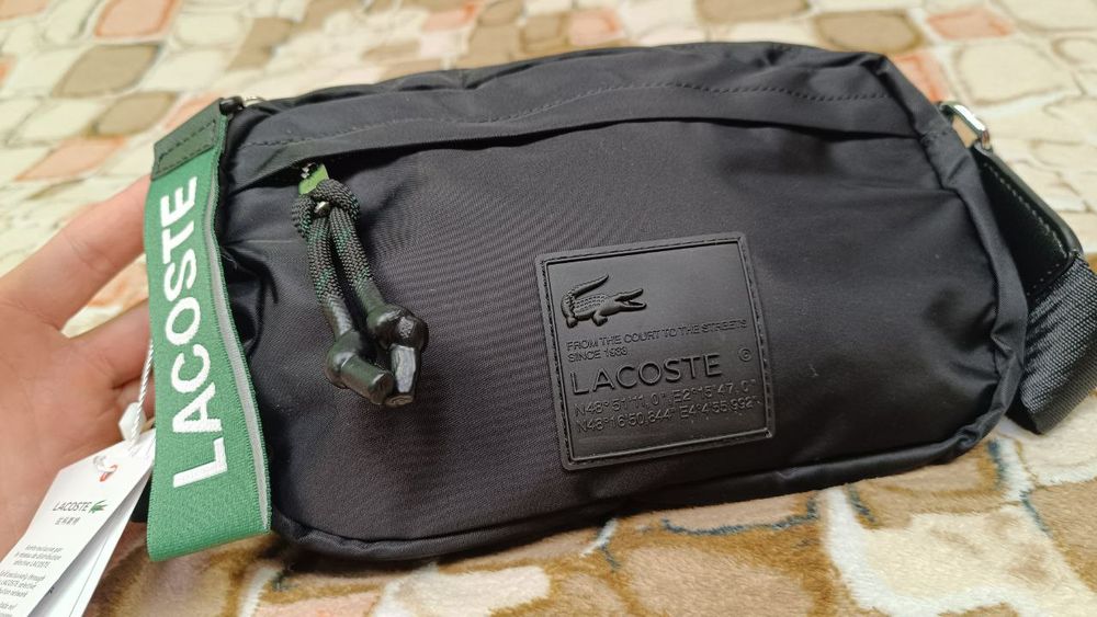 Сумка на плече пояс бананка Lacoste лакосте месенджер