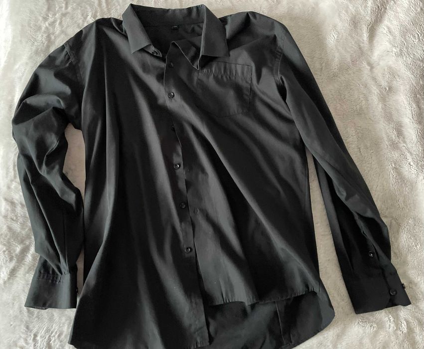 Koszula czarna męska kołnierz 45/46