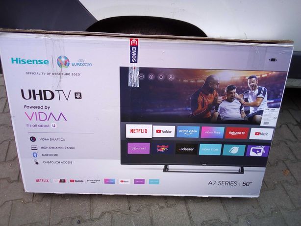 TV LED 50'' HISENSE 50A7300F Smart TV, DVB-T2 HEVC, 4K, Wi-Fi, nowy