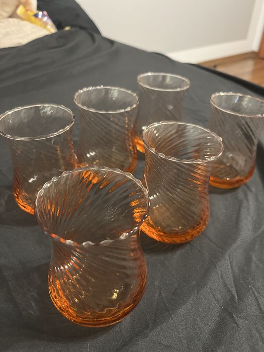 szklanki prl kolorowe