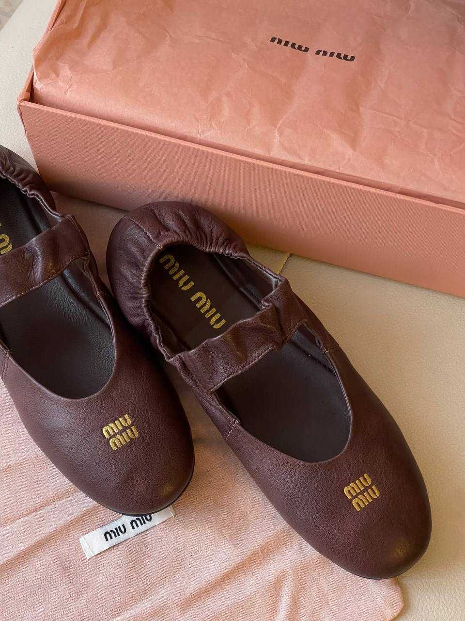 Wyprzedaż Luksusowe Balerinki Miu Miu! Skóra! Premium!OD RĘKI 36-41
