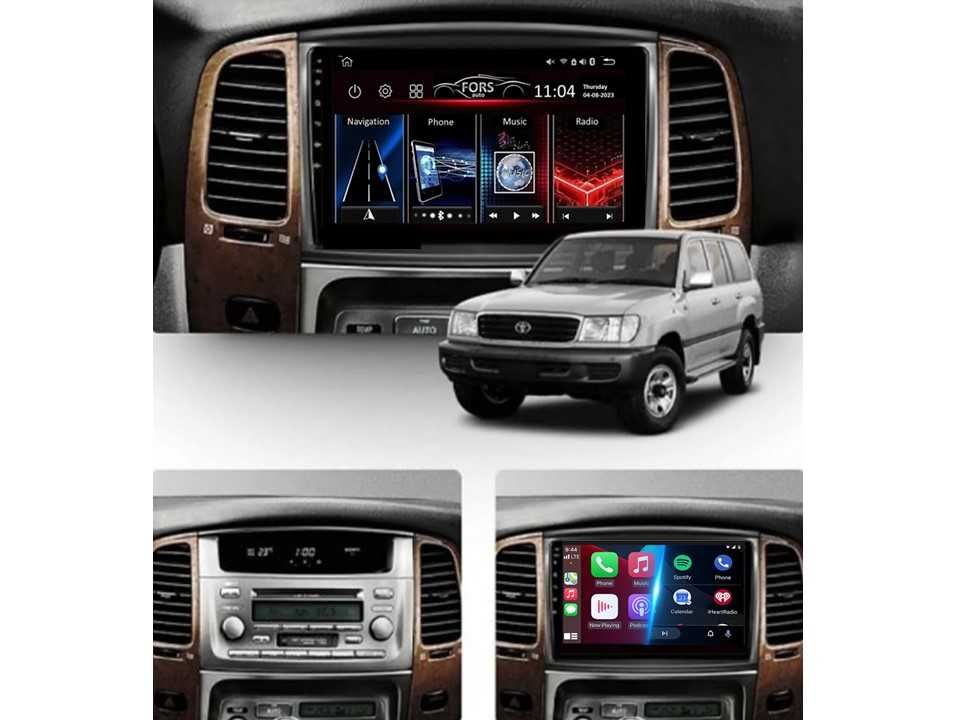 Radio samochodowe Android Toyota Land Cruiser 100 (9") 2003.-2008