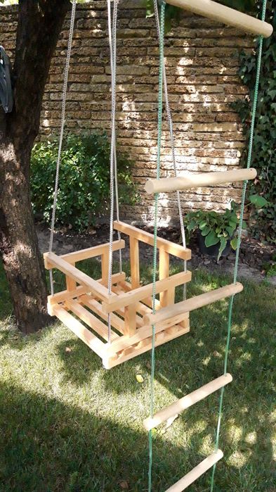 Гойдалка драбинка лазалка дерев'яна качеля спортивний комплекс нависне