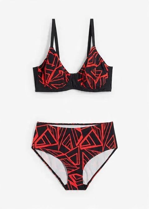 B.P.C bikini typu minimizer czarno-czerwone r.48(95D)