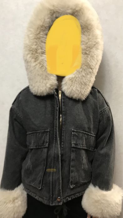 Джинсовая зимняя (2 в 1) фирменная курточка «Kids Star»