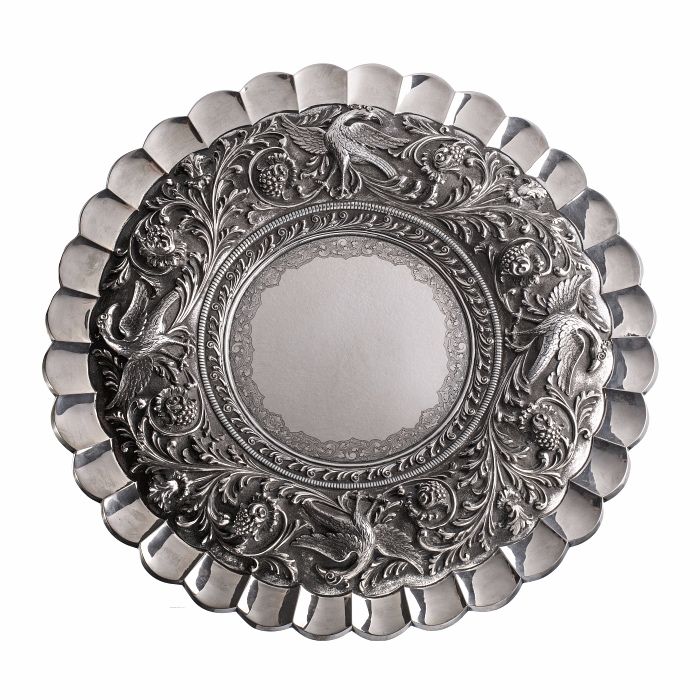 Fruteiro com pegas em Prata