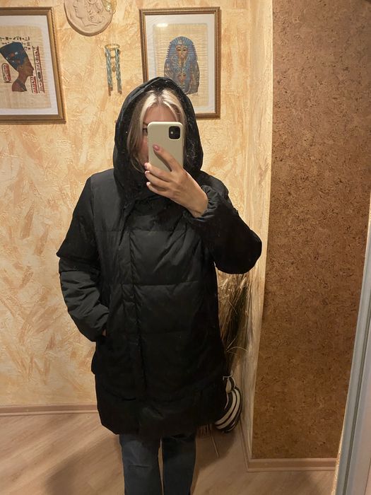 Куртка чорна довга Zara