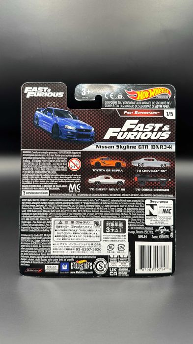 Hot Wheels Nissan Skyline GTR BNR34 Fast&Furious