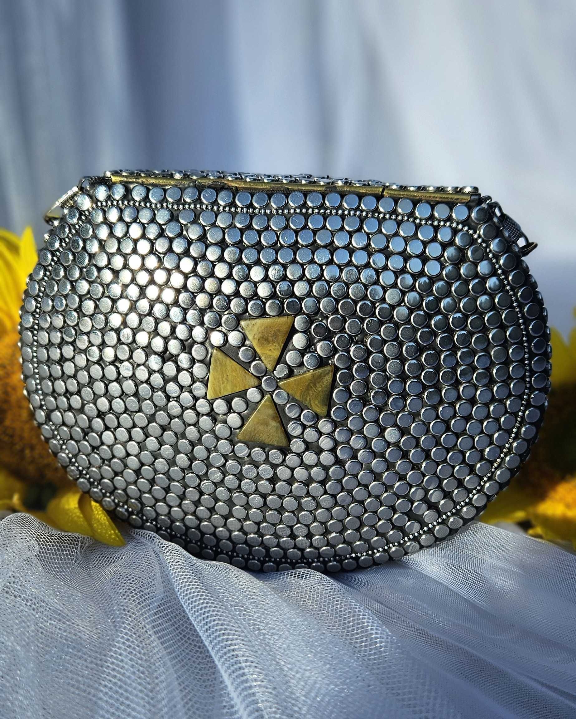 Torebka orientalna boho bohemian kopertówka metalowa retro mozaika