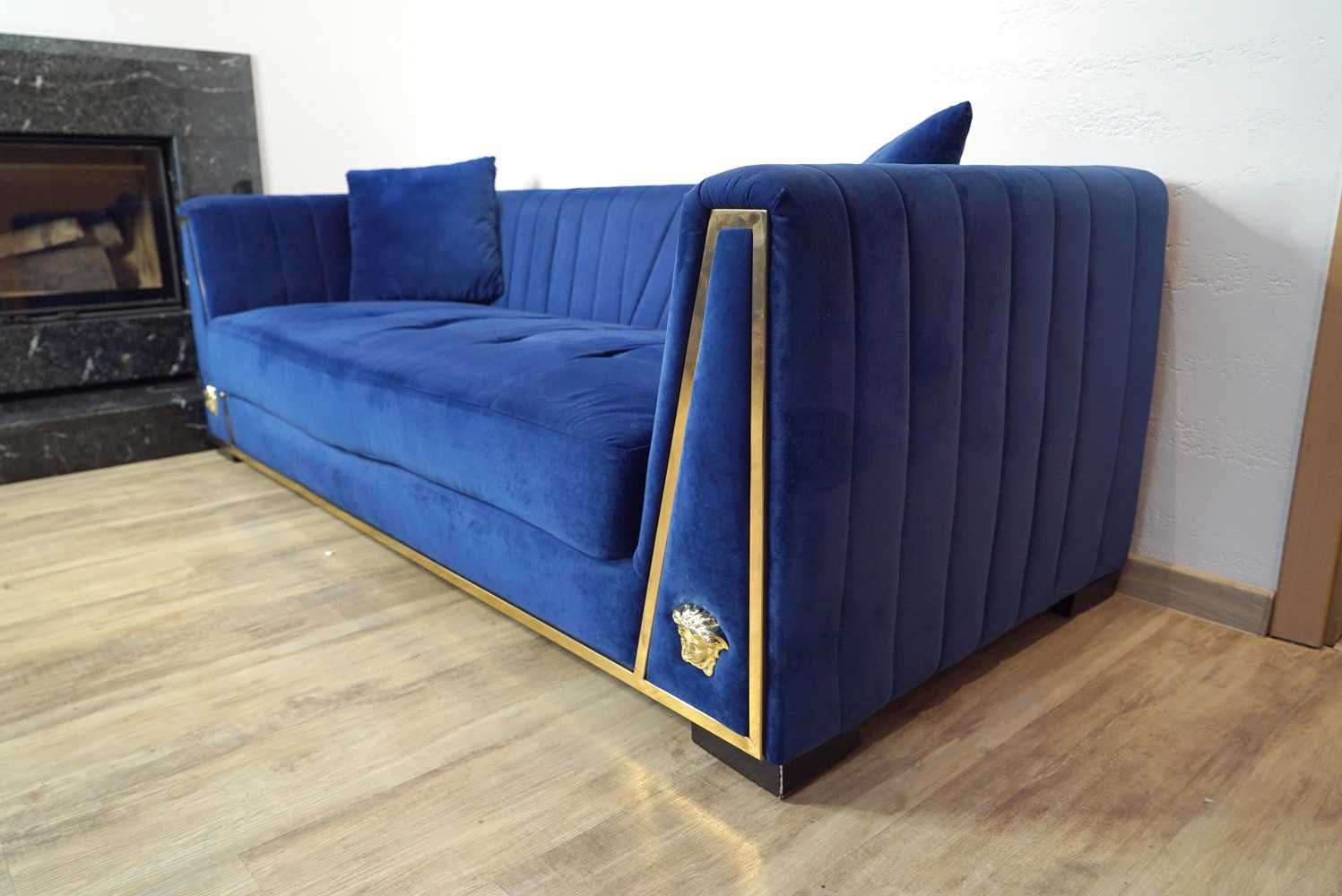 Sofa kanapa Versace Via Gesù Atelier granatowa premium