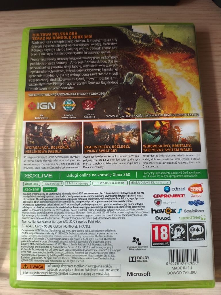 Wiedźmin 2 edycja rozszerzona na Xbox 360