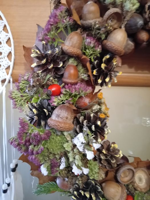 Naturalny wianek jesienny rękodzieło