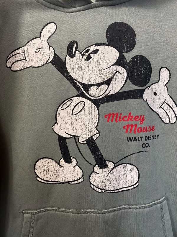 Zielona szara bluza mickey mouse walt disney H&m rozmiar s z kapturem