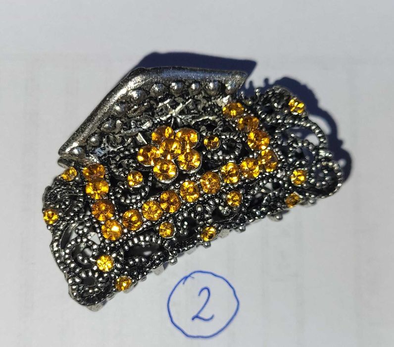 Spinka klamra do włosów metalowa kryształki francuska