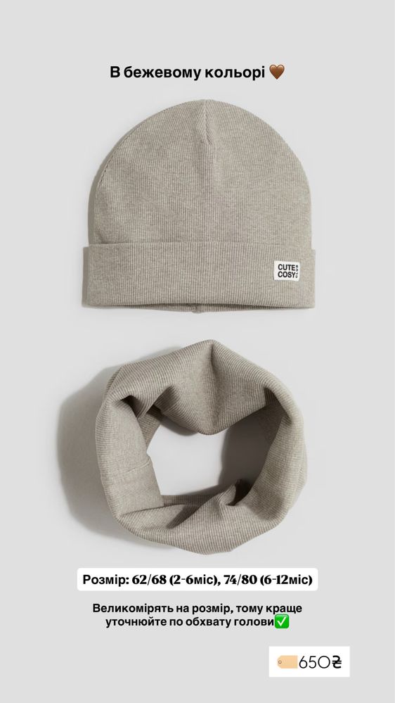 Комплект шапка з хомутом H&M