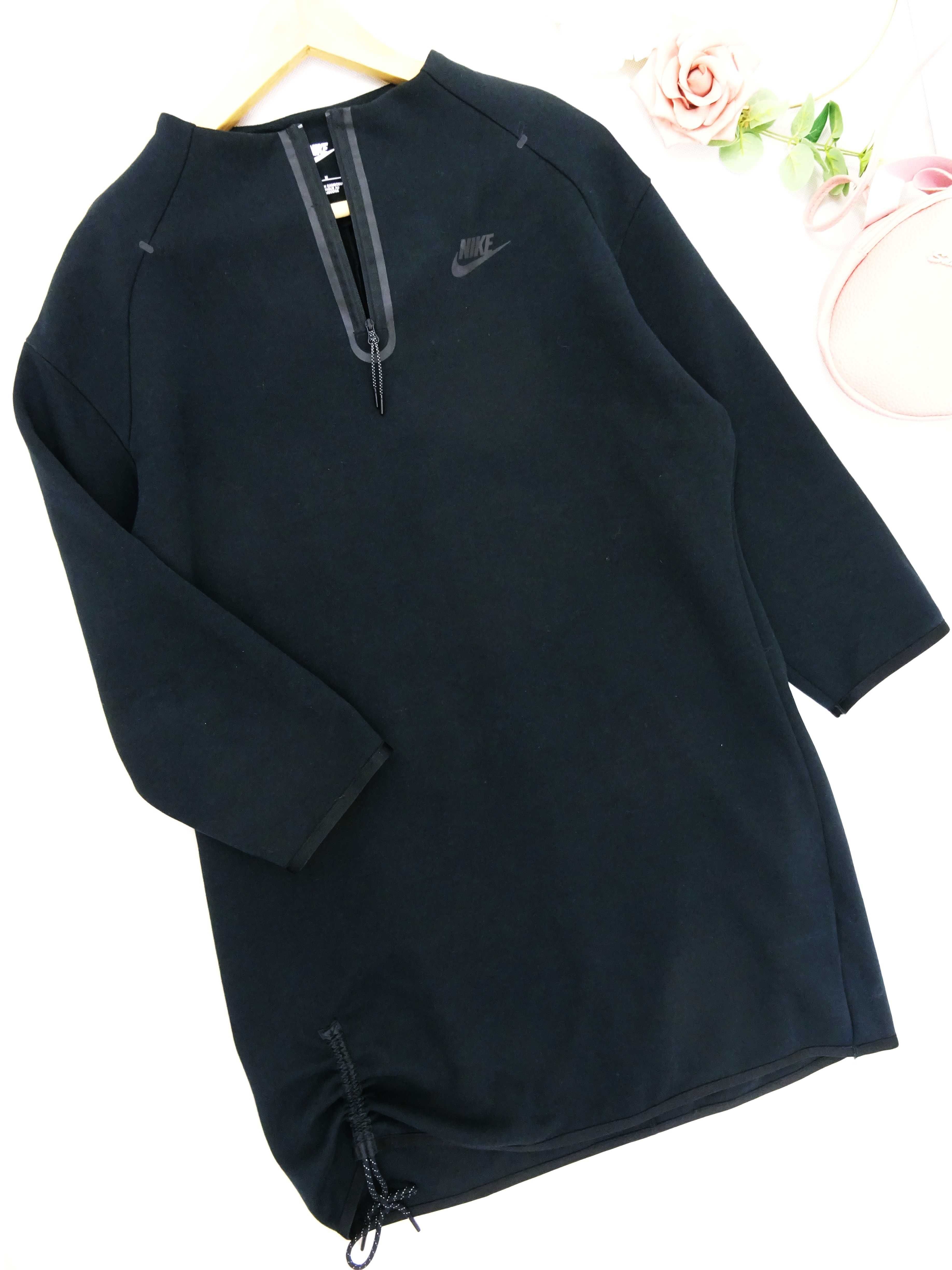 D83 bluzowa sukienka dresowa NIKE rozpinana oversize ściągacz M 38