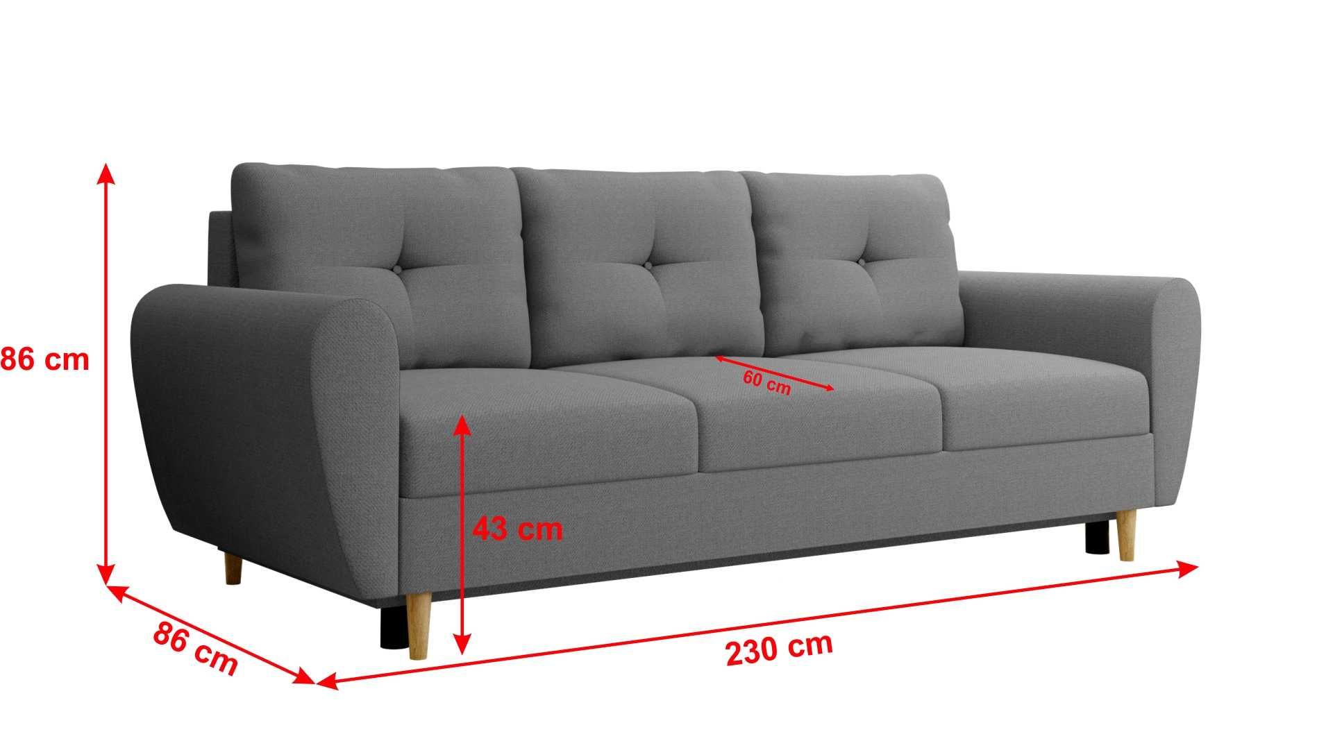 Sofa Klara rozkładana z pojemnikiem