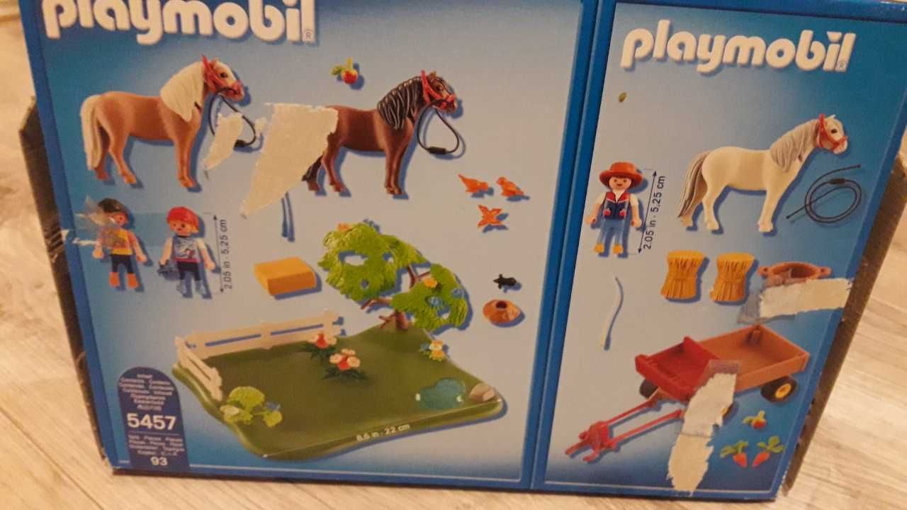 Playmobil konie, pastwisko, wóz