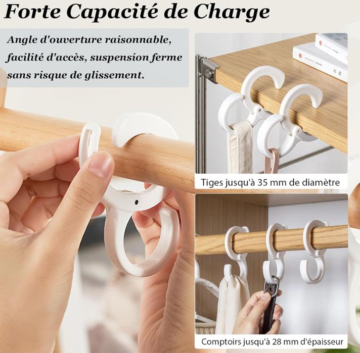 Wspornik do wieszania drążka/karnisza bez wiercenia