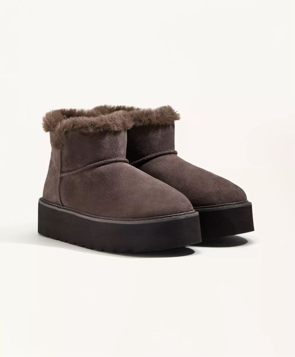 Oysho натуральная замша ботинки ugg на платформе