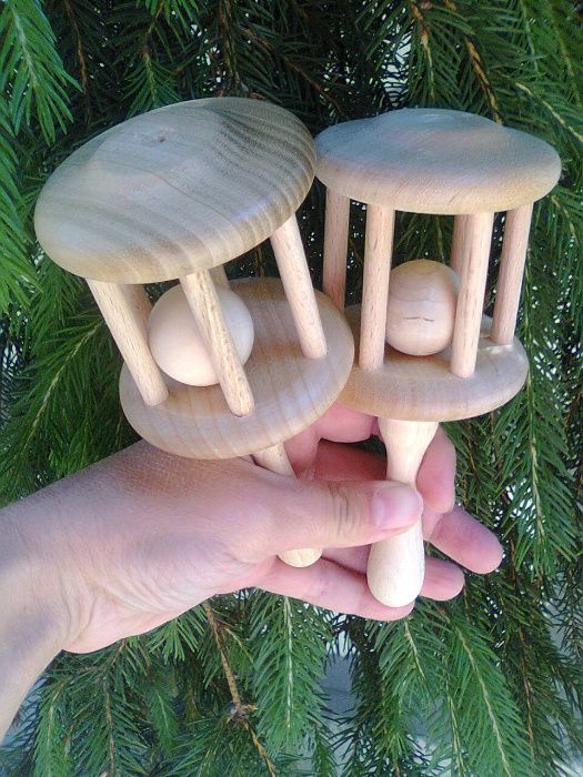 grzechotka drewniana nie malowana