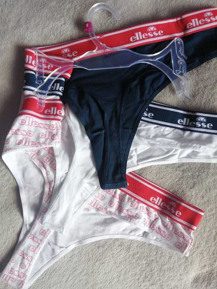 ELLESSE 3 x Thong Nowe Stringi Majtki Damskie Roz M Oryginalne 100%