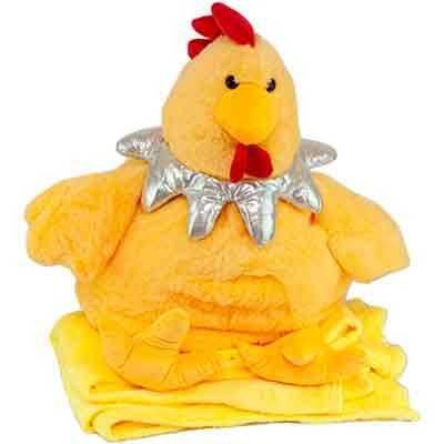 Игрушка-плед Курочка 3в1 (45см) желтый