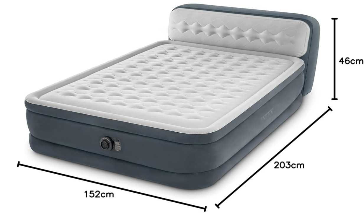 Inflatable Mattress with Headboard, by Intex - 152 x 236 x 46 cm