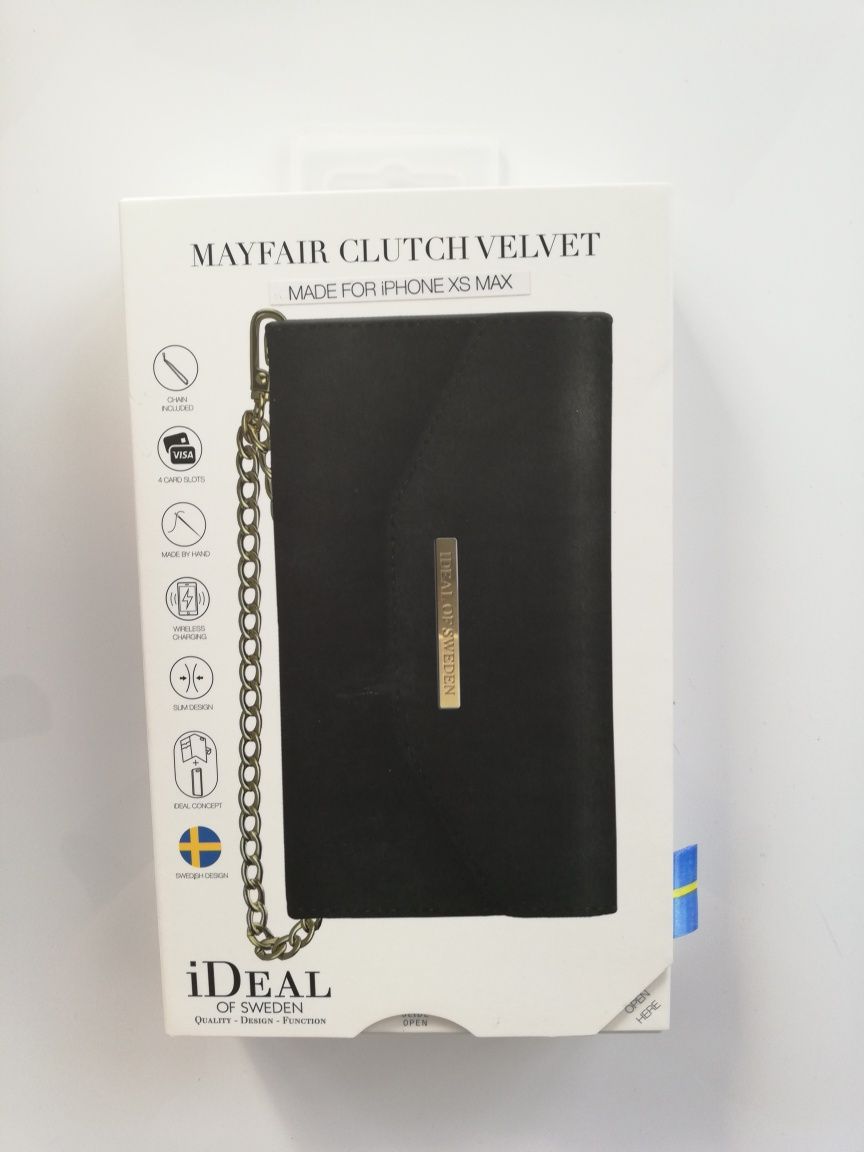 Nowe welurowe etui portfelowe do iPhone X / XS max Ideal of Sweden