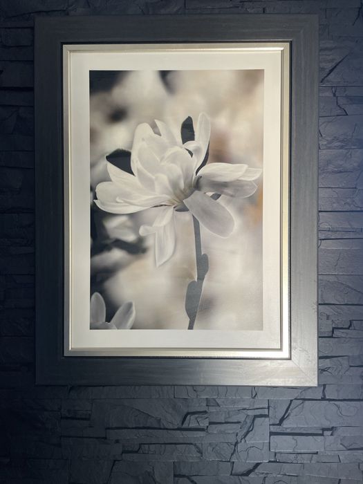 Obraz , dekoracja czaeny , srebro Chorzów