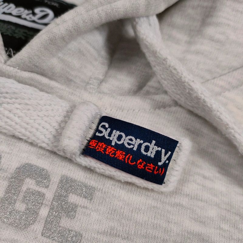 SUPERDRY Bluza z Kapturem Damska Logowana r. S
